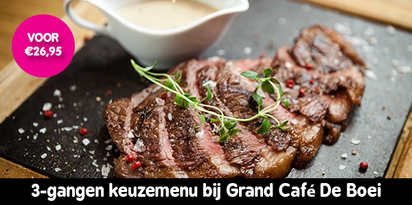 3-gangen keuzemenu bij Grand Café De Boei