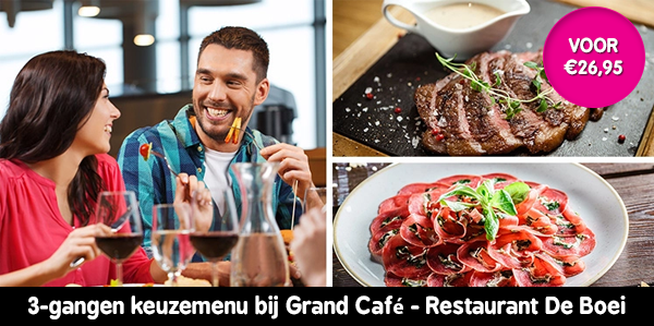 3-gangen keuzemenu bij Grand Café De Boei