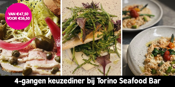 4-gangen keuzediner bij Torino Seafood bar