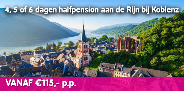 4, 5 of 6 dagen halfpension aan de Rijn bij Koblenz