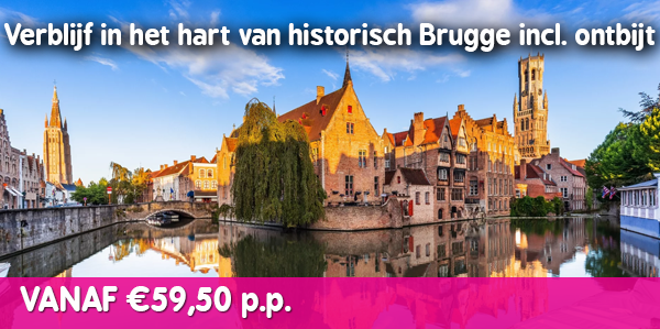 Verblijf in het hart van historisch Brugge incl. ontbijt