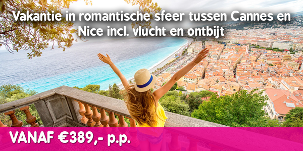 Genieten tussen Cannes en Nice incl. vlucht en ontbijt